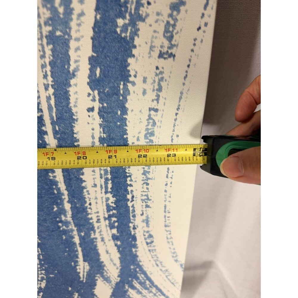 Abstract Blue Home Depot Brushstroke Wall Art Canvas – 24" x 30" Modern Coastal - Picture 3 of 6